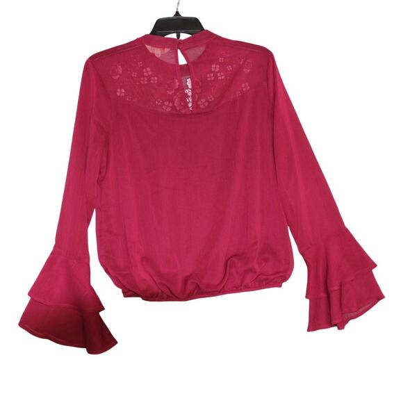 Charming Charlie Cottage Core Floral Embroidered LS Flowy top Boho Chic Small - Picture 2 of 9